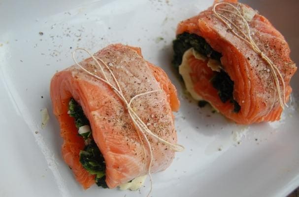 Keto Stuffed Salmon With Tomato-Olive Tapenade