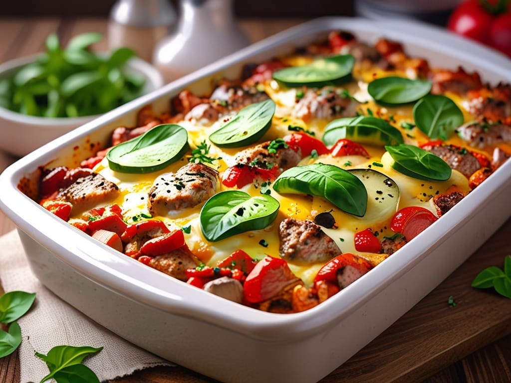 Keto Italian Casserole - Pork & Veggies
